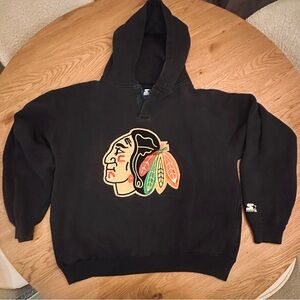 VTG Original 1990-91’ STARTER Chicago Blackhawks Hoodie with embroidered logo